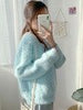 imCharms Mink Fur Imitation Mink Fleece Sweater Women's Autumn And Winter Thickening Winter Loose And Lazy Style Mohair V-Neck Top