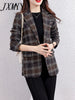 imCharms Plaid Suit Jacket For Women Spring And Autumn Korean Style British Style Fashionable Elegant Small Suit Top