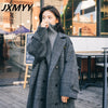 imCharms Plus Size Fat Sister Mid-Length Over-The-Knee Woolen Coat For Fall/Winter 2023 Thin Houndstooth Plaid Coat Women Grace