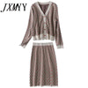 imCharms Retro Floral Age Reduction Suit Female 2023 Spring And Autumn Wool Knitted Cardigan Skirt