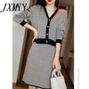 imCharms Retro Floral Age Reduction Suit Female 2023 Spring And Autumn Wool Knitted Cardigan Skirt