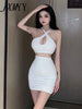 imCharms Sexy Summer Women Nightclub Cross Strap Bodycon Bandage  Hollow out Slim Hip backless Evening Party Dress Ladies
