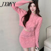 imCharms Sexy Sweater Suit Autumn And Winter Products Simple Casual Loose Two-Piece Hollow Women's Clothing