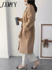 imCharms Simple Double-Sided Woolen Coat Mid-Length Coat Women's 2023 Autumn And Winter Thickened Loose And Thin Wool Coat