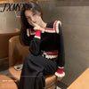 imCharms Simple Knitted Suit Women 2023 Autumn Casual Age-Reducing Wide-Leg Pants Comfortable Two-Piece Suit
