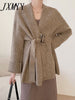 imCharms Simple Temperament Knitted Cardigan Women's Autumn And Winter Mid-Length Loose Outer Wear Lace-Up Sweater Coat
