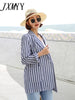imCharms Slim Striped One-Button Suit Jacket Female 2023 Literary Cotton And Linen Retro Simple Casual Small Suit
