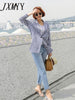 imCharms Slim Striped One-Button Suit Jacket Female 2023 Literary Cotton And Linen Retro Simple Casual Small Suit
