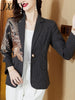 imCharms Small Suit Jacket Women's Autumn 2023 Design Elegant Temperament Retro Plaid Embroidery Slim Casual Suit Top