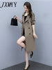 imCharms Spring And Autumn 2023 Style Slimming All-Match Elegant Temperament Mid-Length Trench Coat Women's Clothing