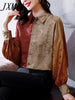imCharms Spring And Autumn And Elegant Temperament Jacquard Shirt Women's 2023 Retro Extravagant Color Matching Top