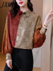 imCharms Spring And Autumn And Elegant Temperament Jacquard Shirt Women's 2023 Retro Extravagant Color Matching Top
