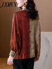 imCharms Spring And Autumn And Elegant Temperament Jacquard Shirt Women's 2023 Retro Extravagant Color Matching Top