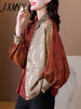 imCharms Spring And Autumn And Elegant Temperament Jacquard Shirt Women's 2023 Retro Extravagant Color Matching Top