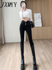 imCharms Spring And Autumn High Waist And Thin Breasted Pencil Pants Women's Casual Black Elastic Slim Pencil Pants