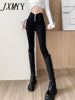 imCharms Spring And Autumn High Waist And Thin Breasted Pencil Pants Women's Casual Black Elastic Slim Pencil Pants