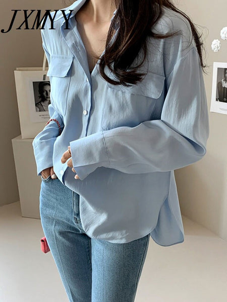 imCharms Spring And Autumn Design Niche High-End Sense Long-Sleeved Elegant Temperament Shirt Shirt Women's Clothing