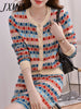 imCharms Spring And Autumn Elegant Temperament Knitted Suit Suit Skirt Sweater Knitted Skirt Women's Clothing