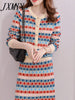 imCharms Spring And Autumn Elegant Temperament Knitted Suit Suit Skirt Sweater Knitted Skirt Women's Clothing