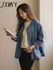 imCharms Spring And Autumn Loose All-Match Single-Breasted Casual Simple Denim Jacket Top Women's Clothing