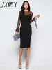 imCharms Spring And Autumn Sexy Mesh Stitching 2023 Autumn Women's Elegant Temperament Dress