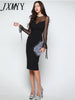 imCharms Spring And Autumn Sexy Mesh Stitching 2023 Autumn Women's Elegant Temperament Dress