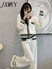 imCharms Spring And Autumn Suits 2023 Women's Elegant Temperament Wide-Leg Pants Knitted Two-Piece Set