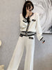 imCharms Spring And Autumn Suits 2023 Women's Elegant Temperament Wide-Leg Pants Knitted Two-Piece Set