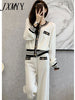 imCharms Spring And Autumn Suits 2023 Women's Elegant Temperament Wide-Leg Pants Knitted Two-Piece Set