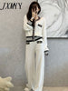 imCharms Spring And Autumn Suits 2023 Women's Elegant Temperament Wide-Leg Pants Knitted Two-Piece Set