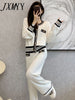 imCharms Spring And Autumn Suits 2023 Women's Elegant Temperament Wide-Leg Pants Knitted Two-Piece Set