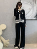 imCharms Spring And Autumn Suits 2023 Women's Elegant Temperament Wide-Leg Pants Knitted Two-Piece Set