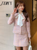 imCharms Spring and Autumn Gentle Pink Ladies French Small Fragrance Elegant Temperament Women's Suit