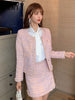 imCharms Spring and Autumn Gentle Pink Ladies French Small Fragrance Elegant Temperament Women's Suit