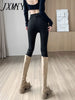 imCharms Spring and Autumn Products High Waist Thin Breasted Women's Versatile Casual Stretch Slim Pencil Pants
