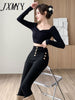 imCharms Spring and Autumn Products High Waist Thin Breasted Women's Versatile Casual Stretch Slim Pencil Pants