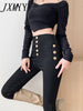 imCharms Spring and Autumn Products High Waist Thin Breasted Women's Versatile Casual Stretch Slim Pencil Pants
