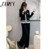 imCharms Suit Autumn And Winter 2023 Elegant Simple Temperament Wide-Leg Pants Knitted Women's Two-Piece Suit