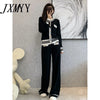 imCharms Suit Autumn And Winter 2023 Elegant Simple Temperament Wide-Leg Pants Knitted Women's Two-Piece Suit