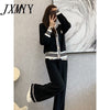 imCharms Suit Autumn And Winter 2023 Elegant Simple Temperament Wide-Leg Pants Knitted Women's Two-Piece Suit