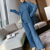 imCharms Sweater Set Women Tracksuit Spring Autumn Knitted Suits 2 Piece Set Warm Turtleneck Sweater Pullovers Wide Legs Pants