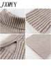 imCharms Sweater Set Women Tracksuit Spring Autumn Knitted Suits 2 Piece Set Warm Turtleneck Sweater Pullovers Wide Legs Pants