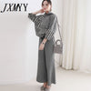 imCharms Temperament Knitted Suit 2023 Autumn And Winter Loose Sweater + Wide-Leg Pants Two-Piece Women's Clothing