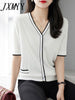 imCharms Thin Knitted Cardigan Women's Loose And Thin Elegant Temperament V-Neck Top Summer Dress 2023 All-Match Coat
