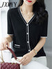 imCharms Thin Knitted Cardigan Women's Loose And Thin Elegant Temperament V-Neck Top Summer Dress 2023 All-Match Coat