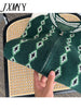 imCharms Vintage Retro Diamond Sweater Jacket Women's Spring And Autumn 2023 Grid Design Sense Niche Baseball Clothing Ins Tide