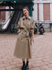 imCharms Windbreaker Women's Mid-Length 2023 Autumn And Wwinter Elegant Temperament Is Thin And Stitched British Style Coat