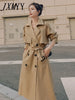 imCharms Windbreaker Women's Mid-Length 2023 Autumn And Wwinter Elegant Temperament Is Thin And Stitched British Style Coat