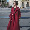 imCharms Windbreaker women's mid-length 2023 small British style loose over the knee red spring and autumn all-match coat