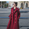 imCharms Windbreaker women's mid-length 2023 small British style loose over the knee red spring and autumn all-match coat